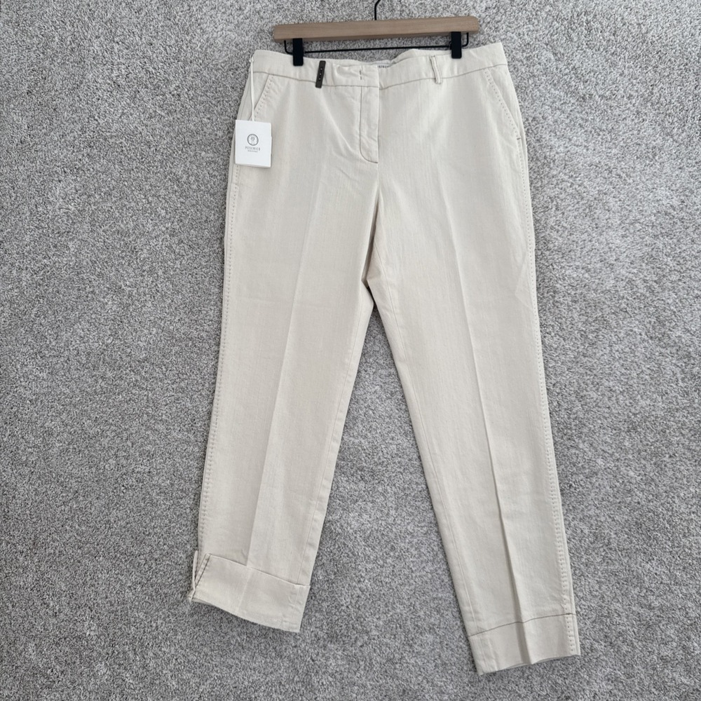 PESERICO‎ CUFFED DENIM TROUSERS PANTS SIZE 50 MADE IN ITALY US 34x29